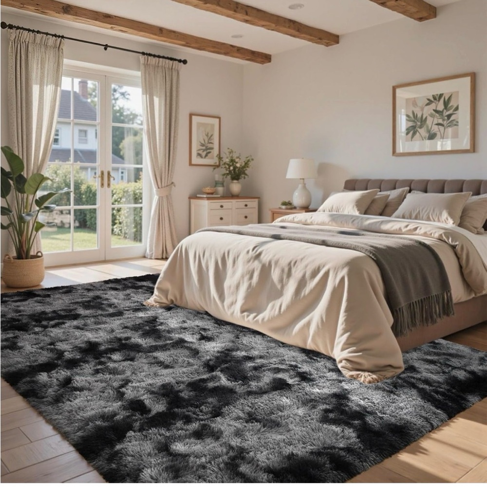 Safavieh Gray and Black Shag Area Rug, 6x9 - Picture 8 of 8